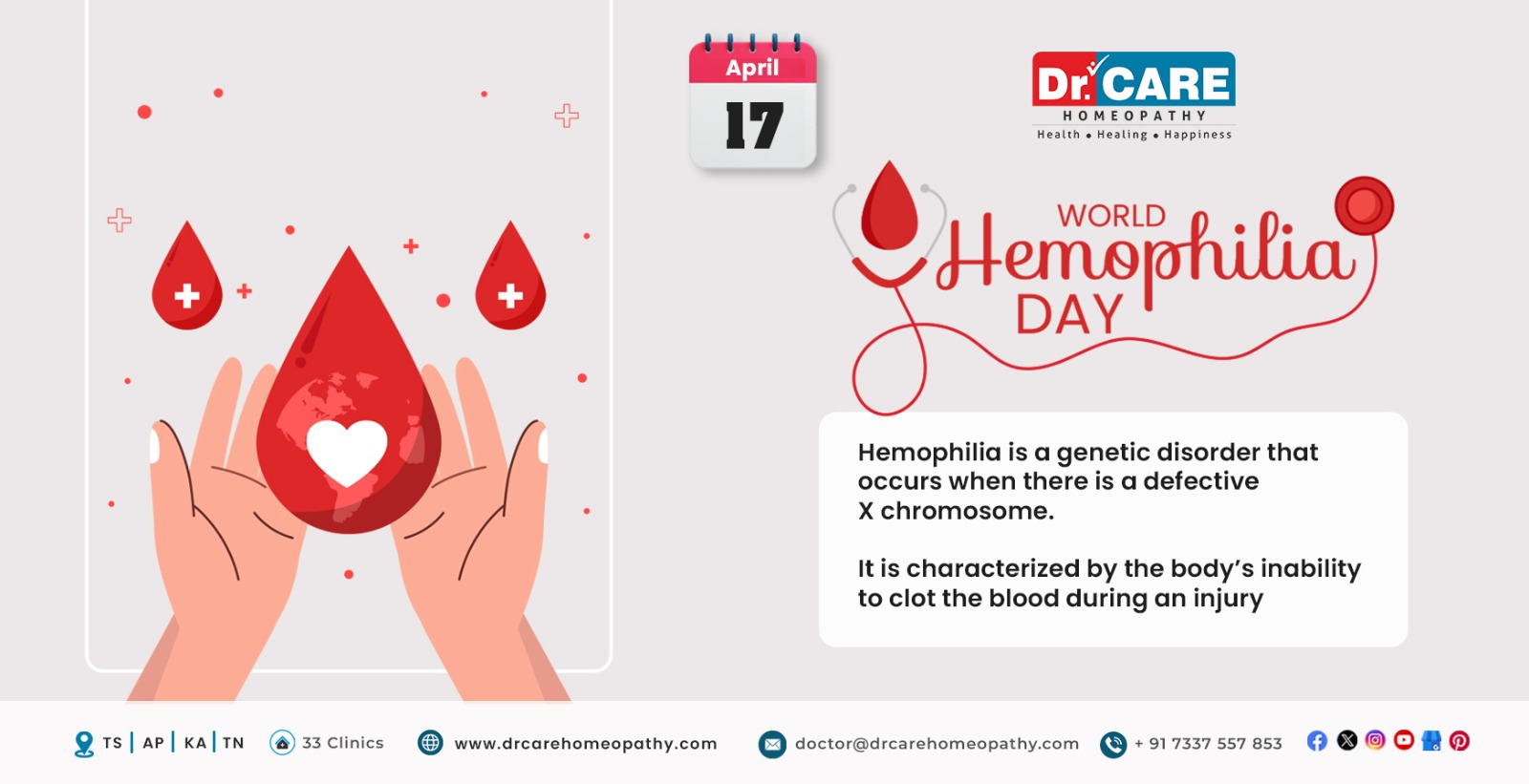 World Haemophilia Day 17 April 2024 | Theme & Importance