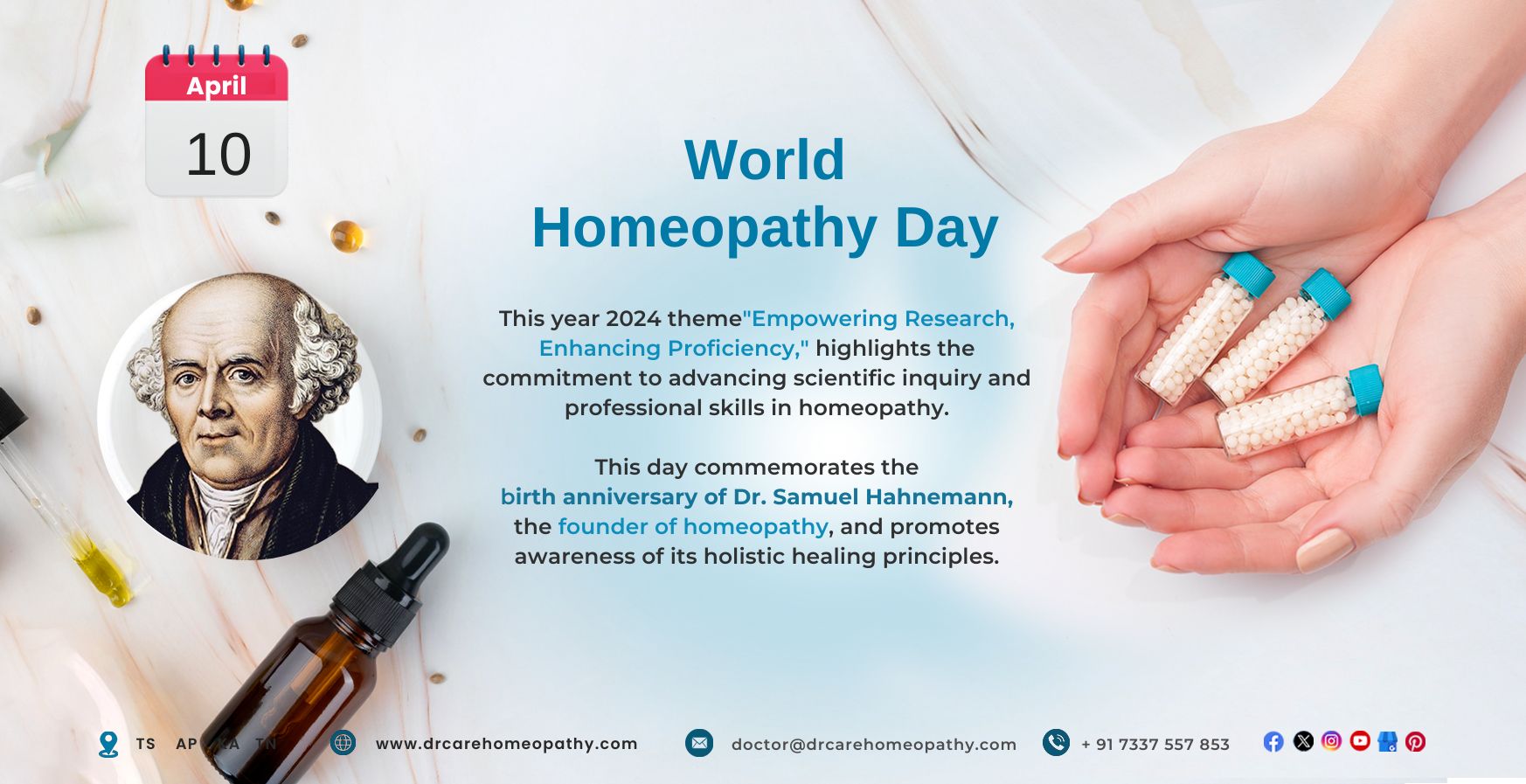 World Homeopathy Day 10 April 2024 | Theme, History & Significance