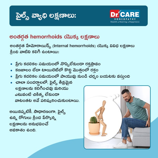 symptoms of piles | symptoms of piles in telugu lo | piles lakshnallu in telugu | internal hemorrhoids meaning in telugu