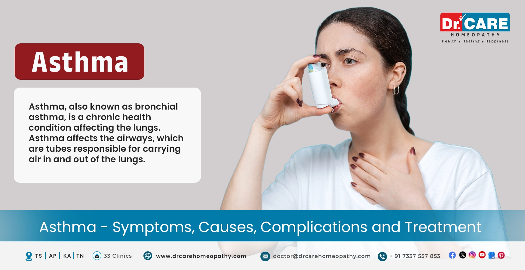 Asthma : Symptoms, Causes, Prevention And Treatment